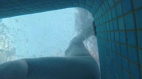 amateur pale skin redhead guy with hot smooth bum caught playing underwater in a public jacuzzi with a twink and then exposing his hairless ass alone - full version