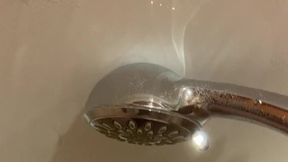 Underwater masturbation with hand and shower