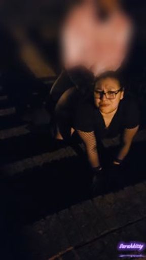 FUCKING SARAHKITTY OUTSIDE ON STAIRS AFTER HER NIGHT OUT