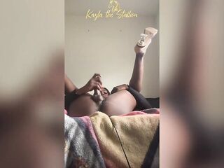 Kayla The Stud-horse Tall BBC Transsexual strokes her huge this babe-meat