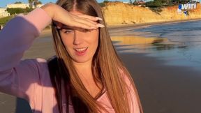 Portuguese babe flaunts 32Ds under 50 degrees sun, then takes it back to hotel for more