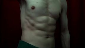 work with dumbbells on biceps and trapezium