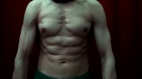 work with dumbbells on biceps and trapezium