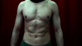 work with dumbbells on biceps and trapezium