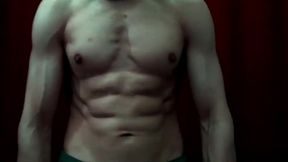 work with dumbbells on biceps and trapezium