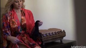 lingerie strip-tease! julia ann got a big butt & perfect tits!