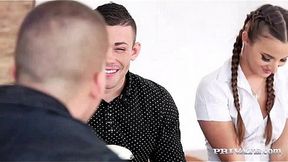 Euro teen student gets double penetration