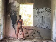 Almost caught in Abandoned Building public outdoor fucking my self with dildos Jona Ortiz Ortizjona