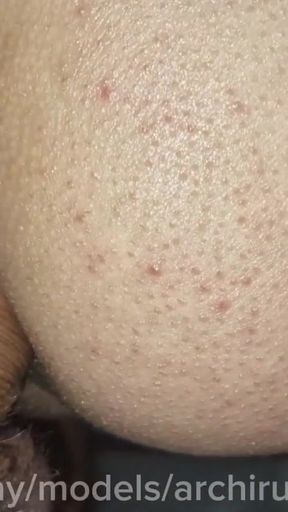 For the first time, a bitch serves a big, thick cock bareback until she cums !   Clip 1