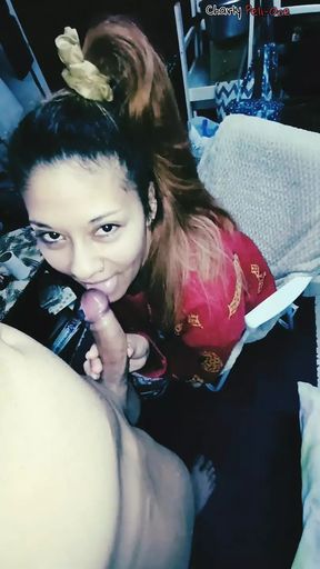 I make my stepsister suck my cock at a family gathering