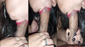 me puse labial rojo solo para chuparle la polla