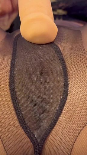 Pantyhose Tease Ends up with Blowjob &amp; Cumshot on Soles