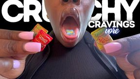 Crunchy Vore Cravings: Giantess Devours Tiny Treats - Ebonygiantess - Ebonyvore - Uvula - Saliva - Drooling - Swallow&Digest - ASMR - Biglips - Longtongue - Mouthfetish - Braces - Sensual - Sensualsentation - Soundeffects - Ebonygoddess - BBW