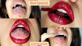 Red lipstick and a big mouth - Mouth Play - Mouth Fetish