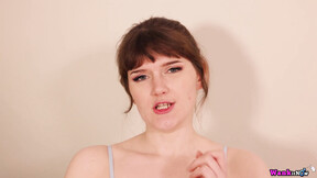 Super Horny Demi Gives Her Lover Sloppy Blowjob Before Bath