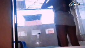 REAL - HORNY boyfriends &mdash;  SHE SUCKS HIM AND HE PENETRATES HER IN THE WINDOW AND THE NEIGHBORS SEE