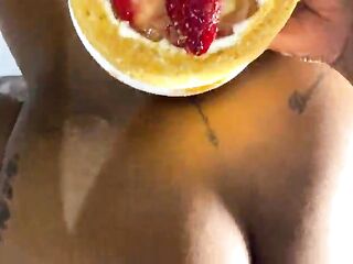 I bust my step sister's ass on her birthday and put my cum on the cake