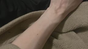 Swollen veins in a warm sweater