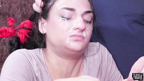 ”Facialised teen BJ slave bound & throat ravaged”