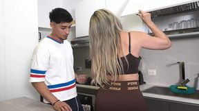 Hot Colombian MILF gags on and rides cock