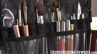 Crossdressing Latin CD Gives Passionate Blowjob to Ebony Sissy!