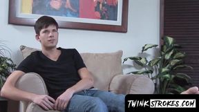 Gigantic dick twink Aaron will wank it rigid