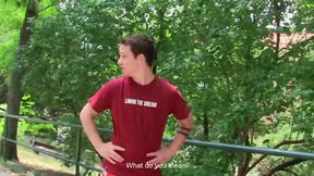 CZECH HUNTER 455 - Hunk Gets Bareback Fucked In The Outdoors