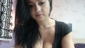 Brunette Flashes Boobs