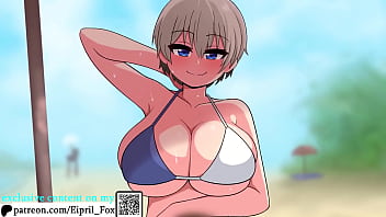 Uzaki Chan was Fucked So Hard on a Beach - Hentai Animation 4K