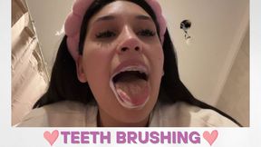 Tooth brushing fetish close-Up Routine ASMR