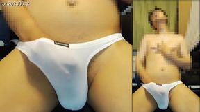 Japanese Chubby jerk off ruined by hot cum on July 23