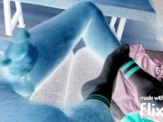 my roomate while he wanks in the livingroom wearing tennis socks