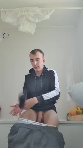 Skinny lad getting hard closeup out of bath   Clip 3