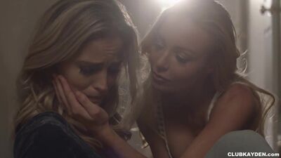 Gold-haired harlots are easing sexual tension through lesbian lovemaking