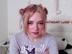 Curly Blonde Teen Records Solo Dildo Masturbation