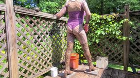 Gigantic Fake Tits Jon Scarecrow BTS Photoshoot Jackoff Cum Shot Finish