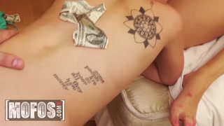 MOFOS - Blonde And Brunette Babes Alli Rae And Jade Nile Share A Hard Dick And A Messy Facial