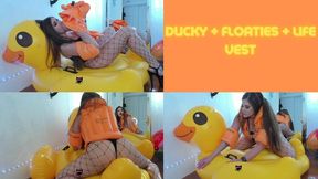 Arm Floaties + Life Vest + Ducky Pool Toy Inflatable Non-Pop