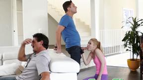 FAMILY STROKES Blonde step sister Kennedy Kressler pounded & jizzed on