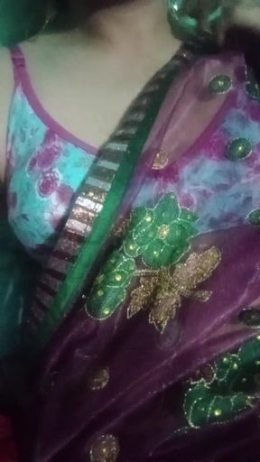 Indian Crossdresser Gaurisissy Feeling Horny in Pink Saree Sex