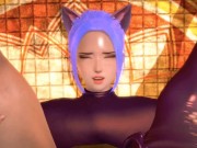 THE GIRL PUT ON A CAT COSTUME AND BECAME PARTICULARLY LASCIVIOUS  3D HENTAI