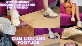 Lytta and Mia - Shoejob and Cum Lick - Step-cousins Humiliating their friend on camera making him licking their dirty feet cum and lick his own cum after shoejob - FOOT WORSHIP - FOOTJOB - SHOEJOB - FEMALE DOMINATION - DOMINATION - FEMDOM - CBT - cb