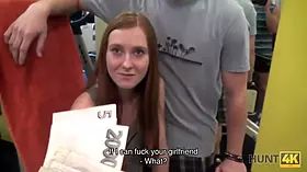 Hunt4k. hunter pays boy currency to pound his gf in front of him