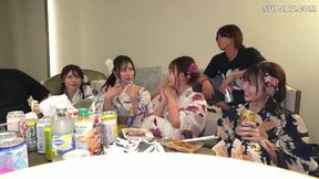 Charming Yukata Beauties Turn Up the Heat With Wild Home Creampie Action