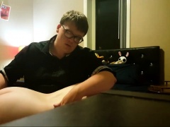 Big ass teen amateur anal fingering and rimjob on the sofa