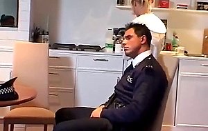 Horny cops team up to fuck a sweet blonde housewife