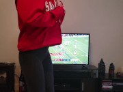 Desperation Pee - Niner's Fan didn't want to miss the game