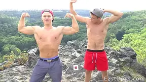 Biceps Bulge During Steamy Summer Handjobs – Muscle Action Gets Hotter – Gay Adventures