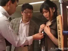 Three Guys Take Turns Gangbang Their Seductive Japanese Coworker Hard