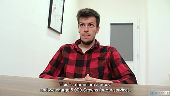 Sweet Looking Twink Sucks His Future Boss'_ Dick On His First Day And Bends Over To Secure His Job - BigStr